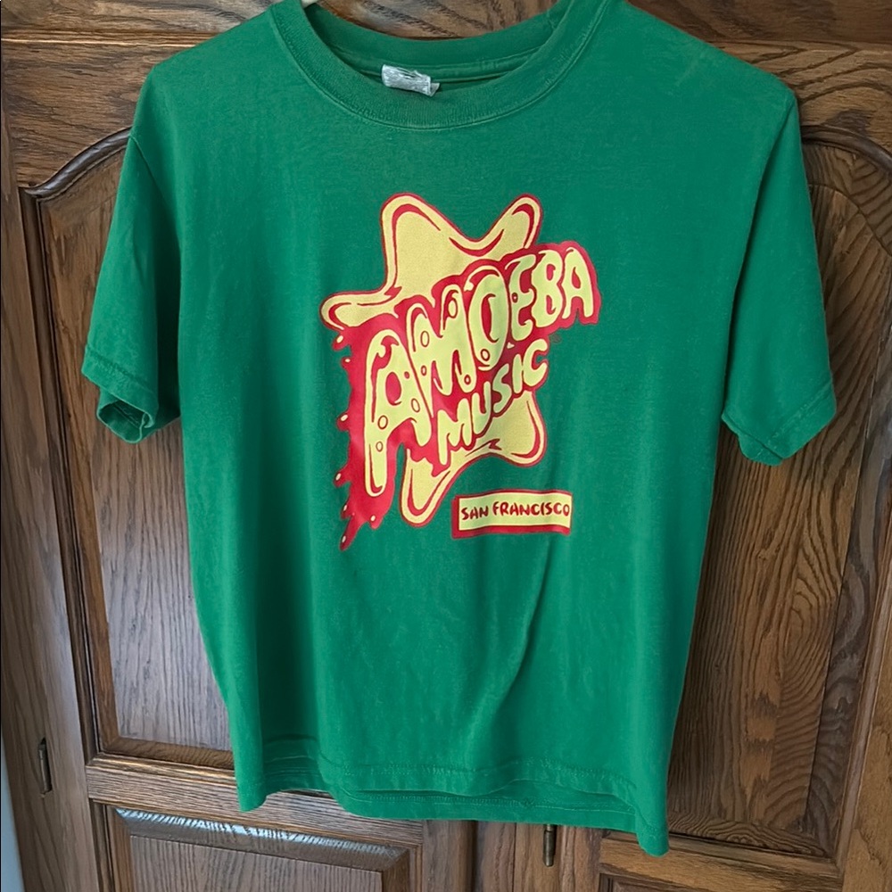 Women’s Bright Green Amoeba Record Store Music T-Shirt SF on Haight Street